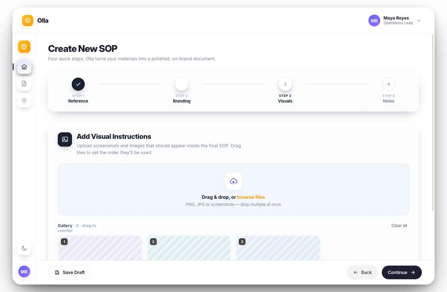 Olla app interface preview